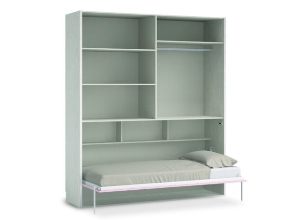 cama abatible horizontal con armario 4 puertas color artico rosa 3