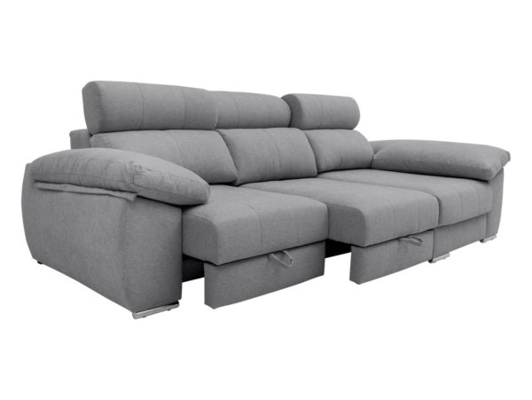 chaise longue derecho con asientos deslizantes de carro tapizado gris 3