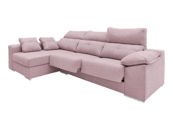 chaise longue izquierdo con asientos deslizantes tapizado rosa 1