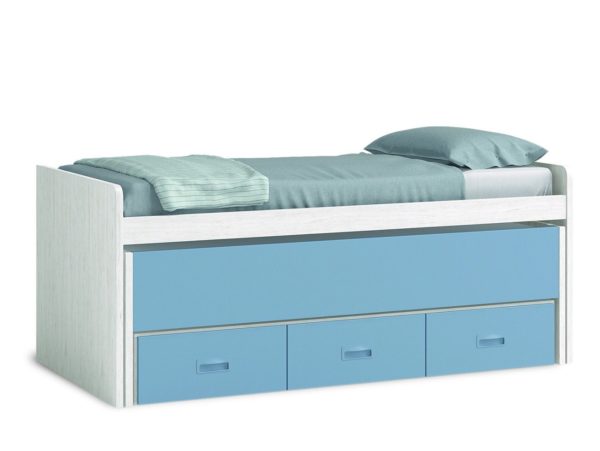 compacto 2 camas y 3 cajones color artico cobalto