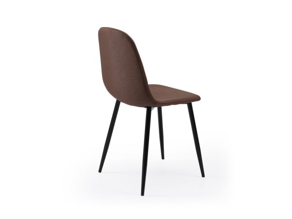 pack 4 sillas de comedor estilo nordico tapizado color chocolate 1