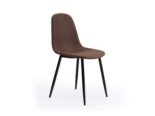 pack 4 sillas de comedor estilo nordico tapizado color chocolate