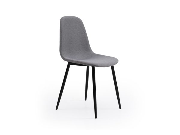 pack 4 sillas de comedor estilo nordico tapizado color gris