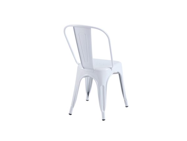 pack 4 sillas vintage de chapa de acero color blanco 1