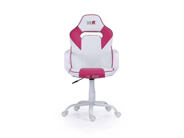 silla gaming giratoria y altura regulable blanco rosa 1