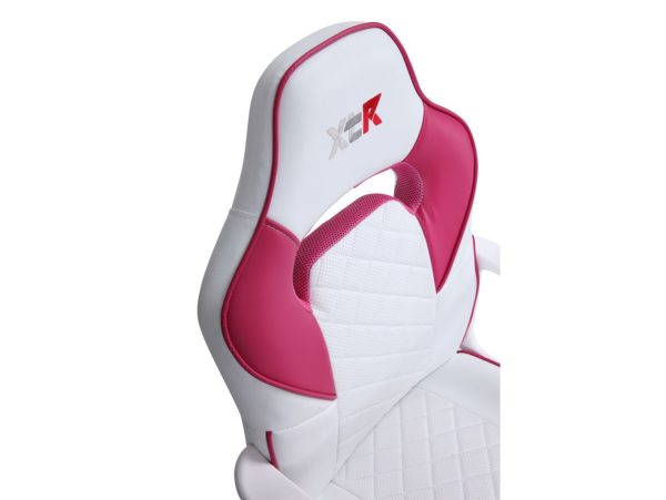 silla gaming giratoria y altura regulable blanco rosa 2