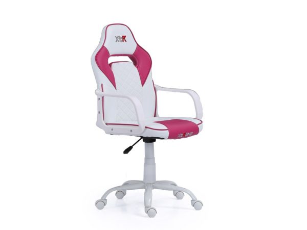 silla gaming giratoria y altura regulable blanco rosa