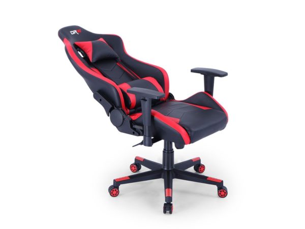 silla gaming reclinable y giratoria con ruedas antirayas negro rojo 2