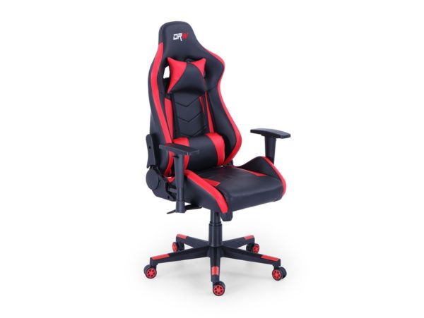 silla gaming reclinable y giratoria con ruedas antirayas negro rojo