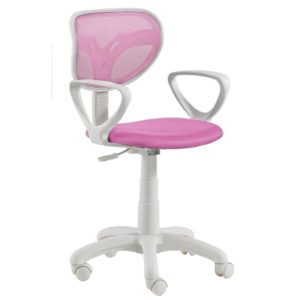 silla giratoria regulable en altura color rosa
