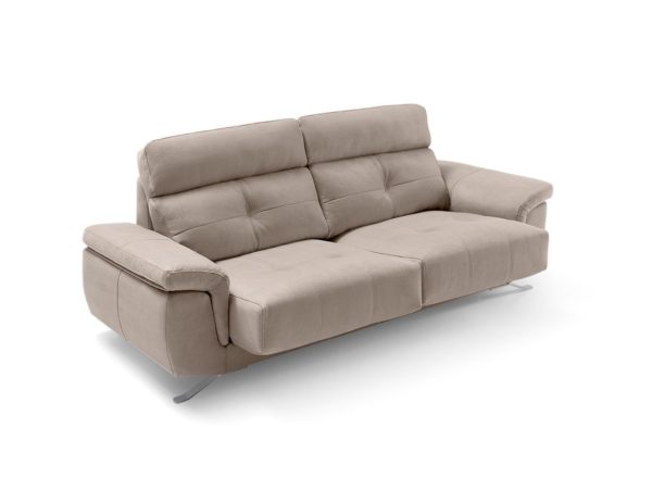 sofa 2 plazas con asientos deslizantes tapizado beige 1