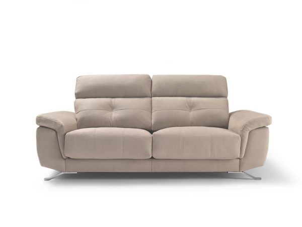 sofa 2 plazas con asientos deslizantes tapizado beige