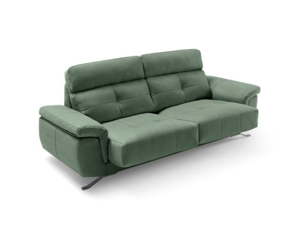 sofa 2 plazas con asientos deslizantes tapizado verde jade 1