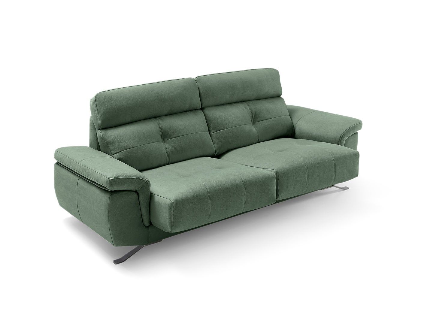 Sofá 3p con asientos deslizantes tapizado verde jade - mimoondo