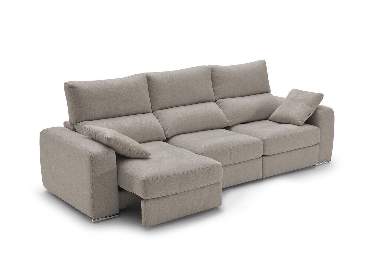Sofá 4p con asientos deslizantes tapizado beige - mimoondo