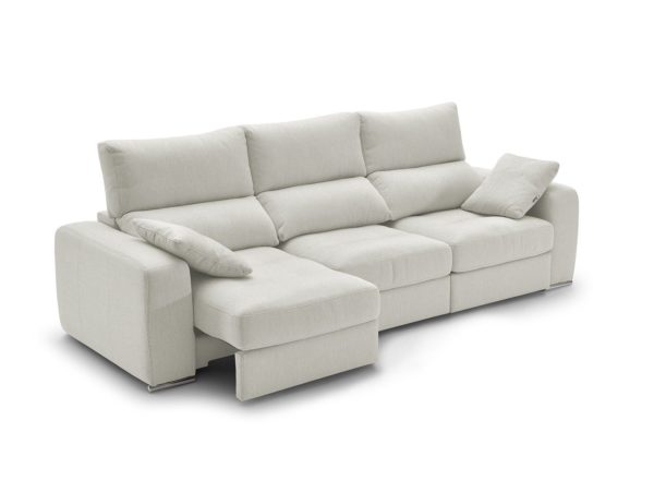 sofa 4p con asientos deslizantes tapizado blanco