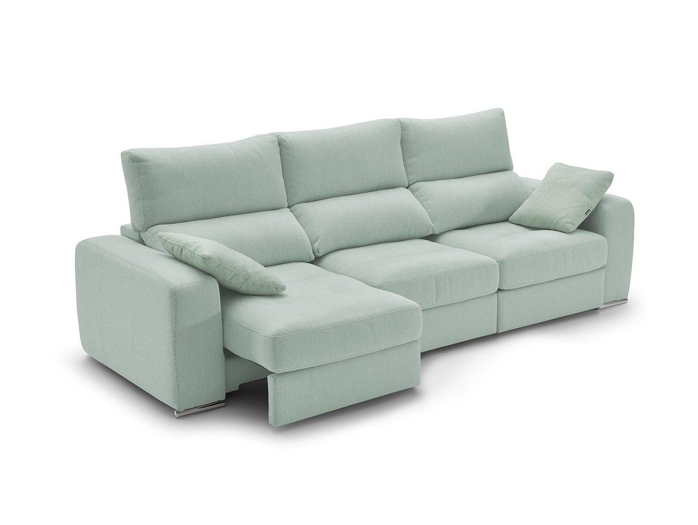 Sofá 4p con asientos deslizantes tapizado verde agua - mimoondo