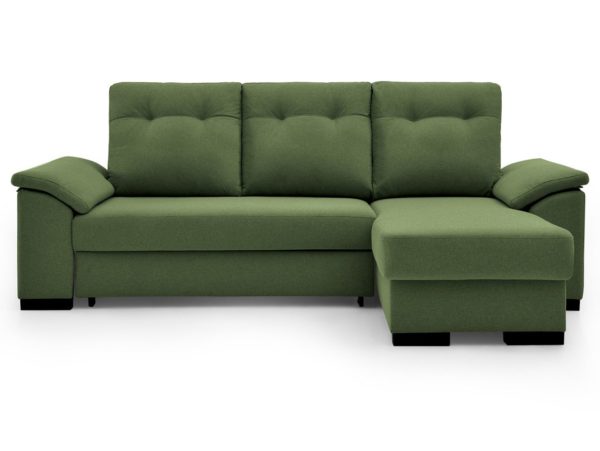 sofa cama chaise longue con sistema de apertura arrastre elevable verde 2