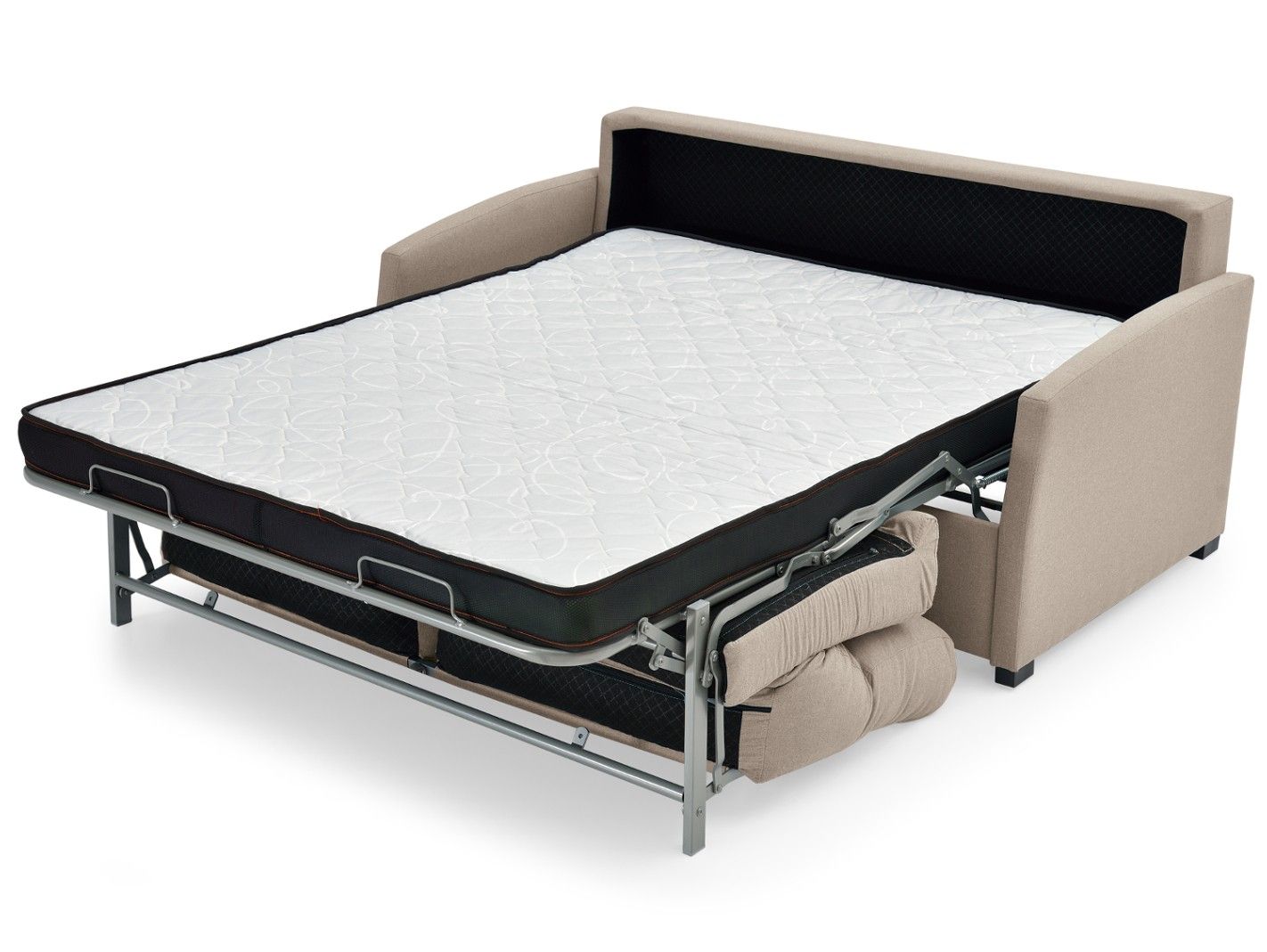 Sofá cama sistema de apertura italiano tapizado beige - mimoondo