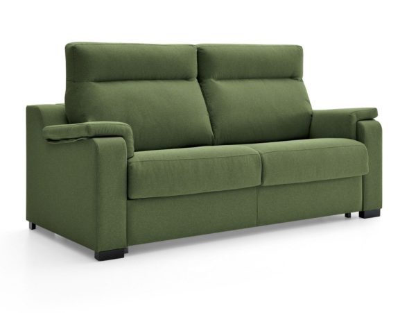 sofa cama sistema de apertura italiano tapizado verde